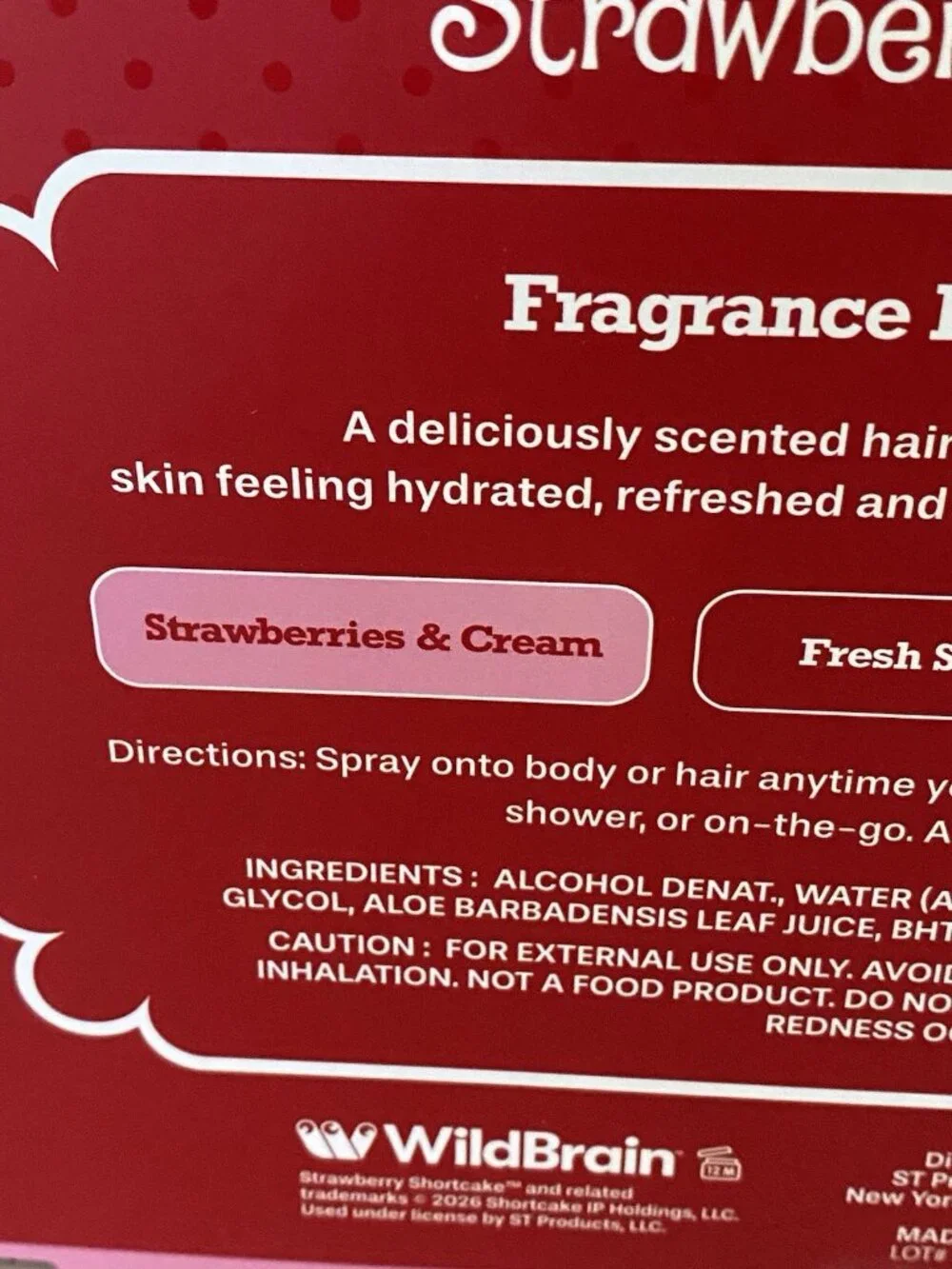 Set Of 3 Strawberry Shortcake Hair & Body Mist Clip & Go 1.3 fl oz Fresh NEW